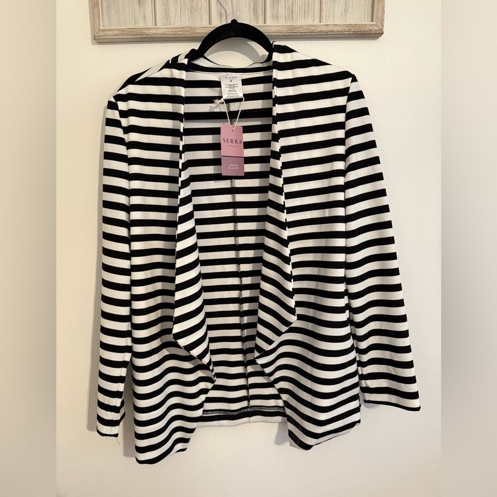 Serra Striped Black and White Cardigan